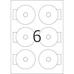 Herma Etiketten für CD Mini permanent haftend Ø 78/17 mm weiss 10 Bl 60 Etik. LaserInkCopy