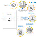 Herma Ordnerrückenschilder permanent 192 x 61 mm weiss 10 Bl 40 Etik.