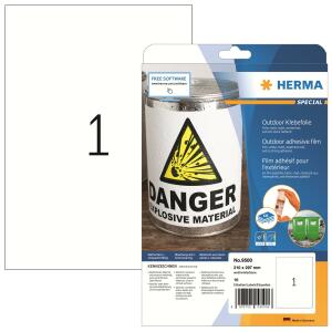 HERMA Folienetikett SPECIAL 210 x 297 mm (B x H) weiß 10 Etik./Pack.