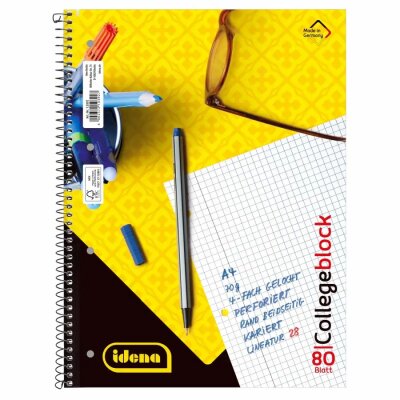 5x Collegeblock DIN A4 Spirablock Kollegblock kariert