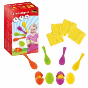 Idena Eierlaufspiel mit "Eigelb"-Sandsäckchen - 12-teilig