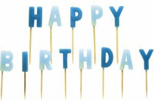 Kerzen Happy Birthday Blau
