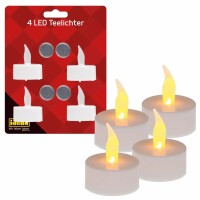 Idena LED Teelichte 4 St. inkl. Lithium Batterien - 4x...