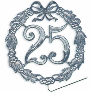 DEMMLER  Festliche Zahl 25 silber 13cm mit Draht
