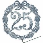 DEMMLER  Festliche Zahl 25 silber 13cm mit Draht