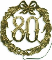 DEMMLER  Festliche Zahl 80 gold 13cm mit Draht