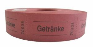Gutscheinrolle Getränke rot 601054  1000Abrisse