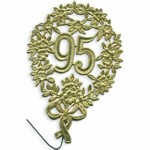 DEMMLER  Festliche Zahl 95 gold 8x12cm mit Draht