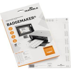 Durable Einsteckschild 34x74mm 280St ws A4 Bogen druckergeeignet