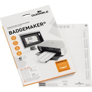 Durable Einsteckschild 40x75mm 240St ws A4 Bogen druckergeeignet
