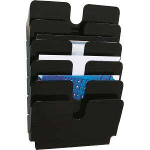 Durable Prospektspenderset A4 quer sw 6tlg FLEXIPLUS Wandmontage