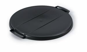 Durable Deckel Abfallbehälter 40l rund sw DURABIN ROUND40 mit Griffen