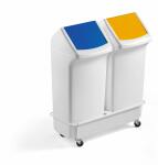 Durable Transportwagen f. 2Abfalleimer ws Metall DURABIN SQUARE 40