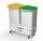 Durable Set 2Abfalleimer gr 40l 2Decke gn und ge 1Rollwagen Metall