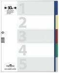 Durable Ordnerregister A4 5tlg überbr farbige beschriftbare Taben
