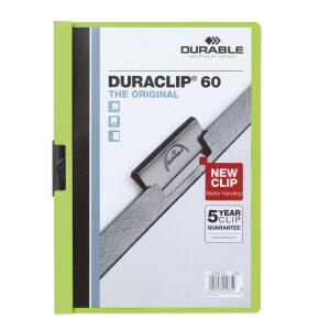 Durable Klemm-Mappe DURACLIP 60 gn für 60 Blatt A4 tr Deckblatt