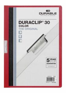 Durable Klemm-Mappe DURACLIP color rt A4 transluzente Folie f 30 Bl