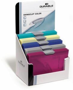 Durable Thekendisplay Klemm-Mappe sort 30St SWINGCLIP COLOR 2266