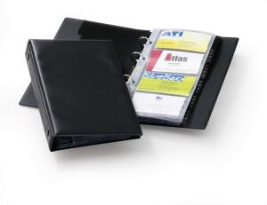 Durable Visitenkartenringbuch sw Economy m 12 Hüllen u Register
