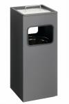 Durable Papierkorb Metall eckig d.gr mit Aschenbechereinsatz