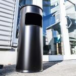 Durable Papierkorb Safe rund sw mit Aschenbechereinsatz