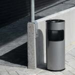 Durable Papierkorb Safe rund si mit Aschenbechereinsatz