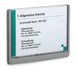 Durable Türschild A5 d.gr CLICK SIGN transparente Front