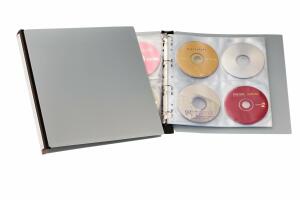 Durable CD Ringbuch für 96 CDs sw/si mit 10 Hüllen auch für DVDs