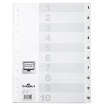 Durable Ordnerregister A4 PP 1-10 ws 10-tlg....