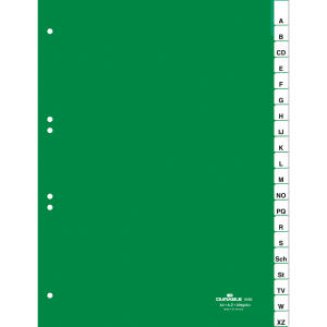 Durable Ordnerregister A4 A-Z 20tlg gn umschweißte Taben