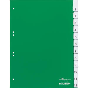 Durable Ordnerregister f A4 12tlg gn umschweißte Taben u Schildern