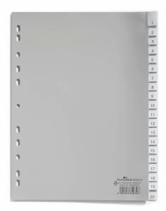 Durable Ordnerregister f A4 20tlg gr PP mit umschweißte Taben