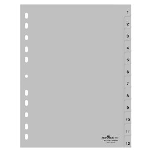 Durable Ordnerregister für A4 1-12 gr 12tlg geprägte Taben
