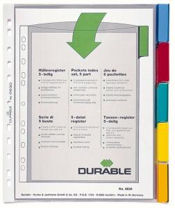 Durable Register Hüllenregister tr 5tlg farbige Grifftabe