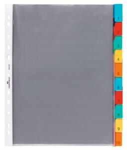 Durable Ordnerregister Hüllenreg tr für A4 10tlg umschweißte Tabe