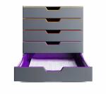 Durable Schubladenbox 292x280x356mm 5 farbige Schubladen