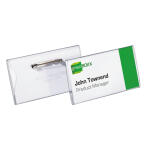 Durable Namensschild 40x75mm tr 100St mit Plattennadel