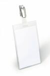 Durable Namensschild 90x60mm tr 25St mit Clip Hochformat