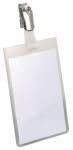 Durable Namensschild 90x60mm tr 25St mit Clip Hochformat