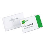 Durable Namensschild 40x75mm tr 100St mit Wellennadel