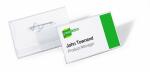Durable Namensschild 40x75mm tr 100St mit Wellennadel