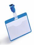 Durable Namensschild 60x90mm bl 25St Querformat mit Clip...