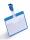 Durable Namensschild 60x90mm bl 25St Querformat mit Clip vorn offen