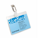 Durable Namensschild 60x90mm tr 25St Querformat mit Clip...