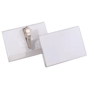 Durable Namensschild 54x90mm tr 25St mit Krokoklemme