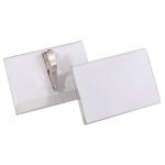 Durable Namensschild 54x90mm tr 25St mit Krokoklemme