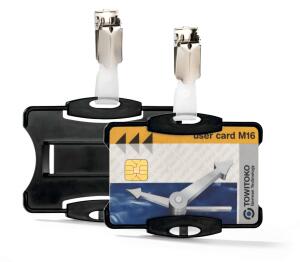 Durable Namensschild 54x85mm sw 25St m.Clip f. Magnetkarten
