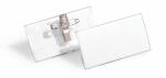 Durable Namensschild 40x75mm 25St tr Acryl mit Kombiklemme