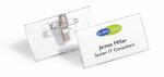 Durable Namensschild 40x75mm 25St tr Acryl mit Kombiklemme