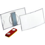 Durable Namensschild 40x75mm 25St tr Acryl mit Magnet